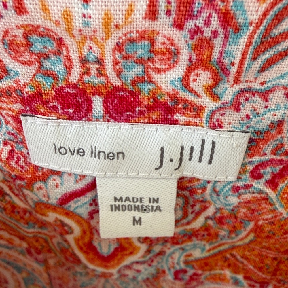 J. Jill Love Linen Sleeveless Paisley Midi Dress - Picture 3 of 11